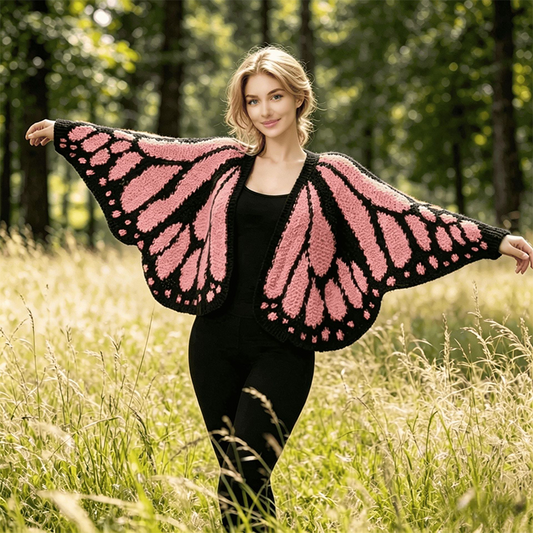 🔥【50% OFF】Women's Butterfly Wing Knit Cardigan | Cozy Warm + Artistic Design + 9 Colors 🦋✨