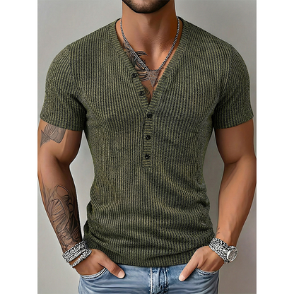 🎉 LIMITED TIME 50% OFF! 👕 Breathable T-Shirt – Classic V-Neck Henley Design & Premium Polyester Fabric 💪