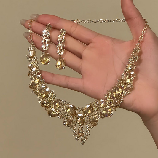 ⏳Time-Limited Special⏰Elegant Yellow Sparkling Rhinestone Jewelry