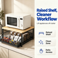 📢📢50% OFF !!⏰&free shipping💥2-Tier Kitchen Microwave Stand with Slide-Out Drawer — Heavy-Duty Countertop Shelf