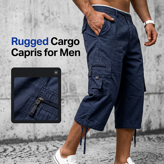 🔥 Pro-Favorite Men's Multi-Pocket Capri Pants – Premium Blend – Breathable 🎯