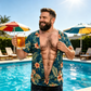 Men Funny 3D Printed Hairy Chest T Shirt
