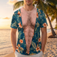 Men Funny 3D Printed Hairy Chest T Shirt