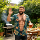 Men Funny 3D Printed Hairy Chest T Shirt