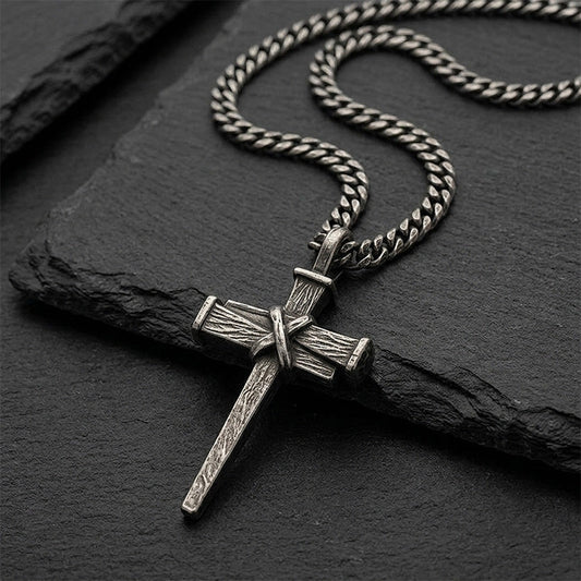 🎉 2026 Sale — Over 18,000 Sold! 💞 Men's Vintage Nail Cross Pendant Necklace