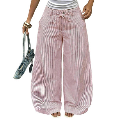 👖 50% OFF! Women's Wide Leg Striped Pants | Leg-Lengthening Vertical Stripes | Ultra Breathable | Premium Craftsmanship | S-3XL 🌸✨