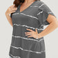 🏖️Summer Hot Sale 50% OFF🏝️👚Plus Size Striped Short Sleeves V-Neck T-Shirt✨