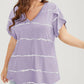 🏖️Summer Hot Sale 50% OFF🏝️👚Plus Size Striped Short Sleeves V-Neck T-Shirt✨