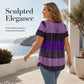 🏖️Summer Hot Sale 60% OFF🏝️👚Women's Casual Plus Size Color Block Top✨
