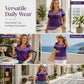 🏖️Summer Hot Sale 60% OFF🏝️👚Women's Casual Plus Size Color Block Top✨