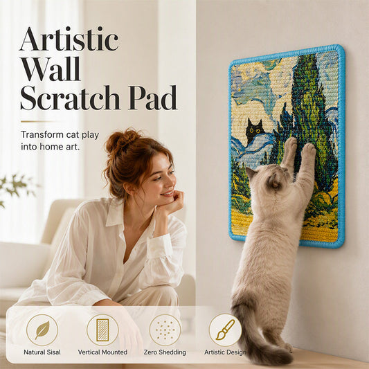 📢📢50% OFF !! ⏰  2026 Sale — Over 20200 Sold!💞 Wall Mounted Artistic Sisal Cat Scratcher‑Decorative 🐱