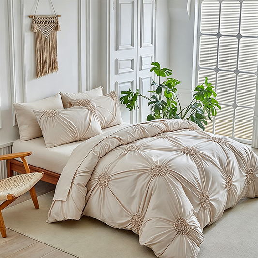 📢📢50% OFF !! ⏰Elegant Pinch Pleat Duvet Cover Set