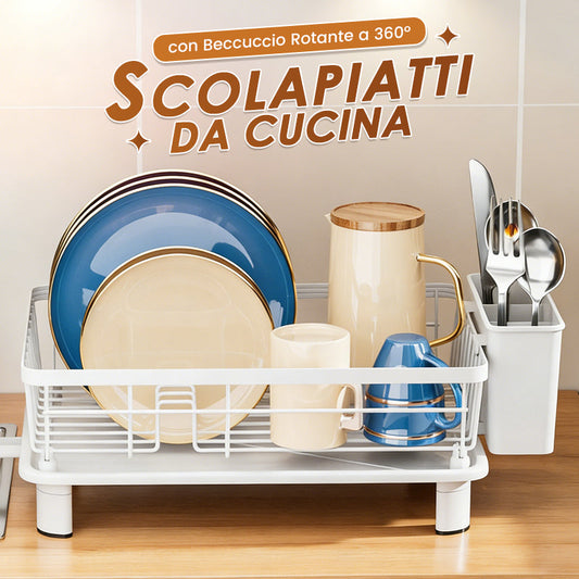 360° Rotating Spout Kitchen Dish Drying Rack