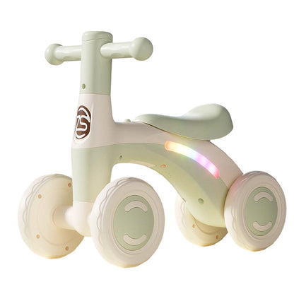 🚲🚼4-Wheel Light-Up Balance Bike for Toddlers with Music