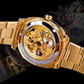 ⏳Time-Limited Special⏰Skeleton Automatic Watch – See The Movement, Feel The Craft – Self-Winding, Gold-Tone, Dress-Casual Style for Every Occasion 💼