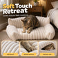 🐾🐱 Cozy Sofa Pet Bed – Ultra-Comfortable, Raised Bolster Edges & Super-Soft Ribbed Plush🐶