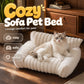 🐾🐱 Cozy Sofa Pet Bed – Ultra-Comfortable, Raised Bolster Edges & Super-Soft Ribbed Plush🐶