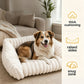 🐾🐱 Cozy Sofa Pet Bed – Ultra-Comfortable, Raised Bolster Edges & Super-Soft Ribbed Plush🐶