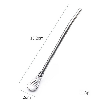 🥤 2-in-1 Stainless Steel Straw Spoon – Stir, Sip & Filter Easily ✨