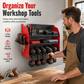 Wall Mounted Power Tool Organizer and Drill Storage Rack with Hooks and Battery Holder for Garage