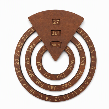 💥50% OFF! 🗓️ Wooden Rotating Perpetual Calendar – A Unique Interactive Decor Piece For Your Home & Office✨