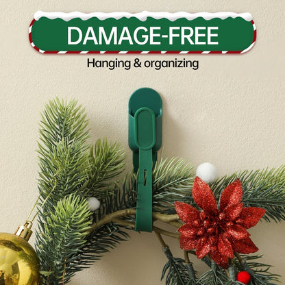 🎄 LIMITED-TIME 50% OFF! 🎁 Silicone Christmas Wreath Ties & Traceless Hooks – Reusable, Damage-Free Holiday Decor Hanging Kit ✨