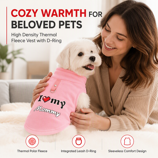 ⏳Time-Limited Special⏰Warm Pet Sweater with Leash Ring – “Love Dad & Mum” Design, Keep Your Pup Cosy & Stylish on Winter Walks ❄️