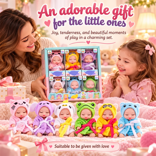 🎅Christmas Hot Sale 50% OFF! ✨Mini Lifelike Realistic sleeping baby doll set with animal costumes