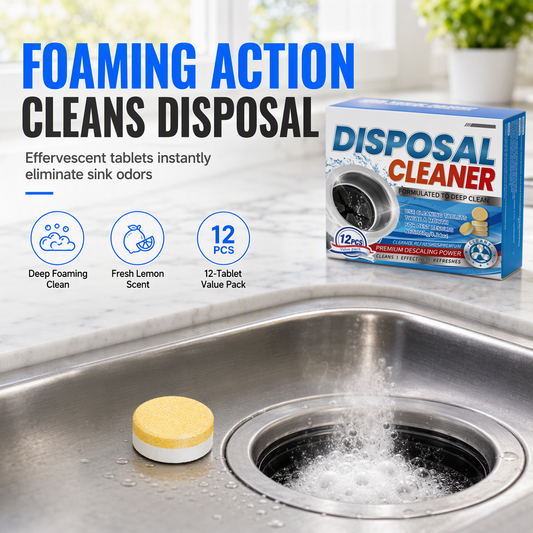 📢📢50% OFF! ⏰ 12-Pack Foaming Garbage Disposal Cleaning Tablets – Remove Grease, Fight Odors & Leave a Fresh Lemon Scent 🍋✨
