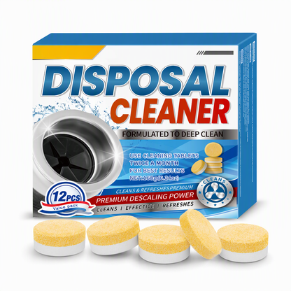 📢📢50% OFF! ⏰ 12-Pack Foaming Garbage Disposal Cleaning Tablets – Remove Grease, Fight Odors & Leave a Fresh Lemon Scent 🍋✨