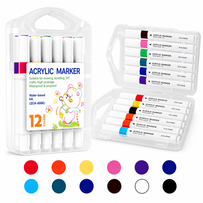Acrylic Marker Pen Set with Storage Case for Drawing