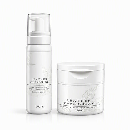 Professional Luxury Leather Cleaner and Nourishing Care Cream Set