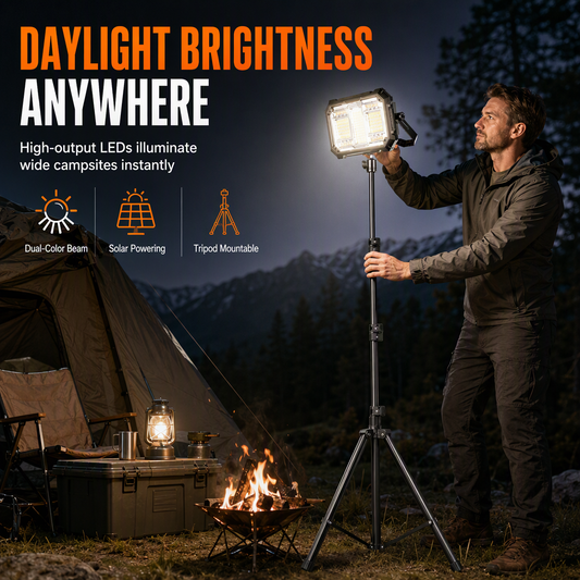 Solar Rechargeable LED Outdoor Camping Light Super Bright Portable Emergency Work Light for Night Market Stall