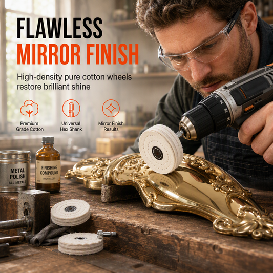 📢New Arrival!⚙️ White Cotton Flannel Buffing Wheel – Get a Mirror-Like Shine on Jewellery, Silver & Metal