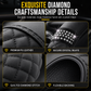 Sparkling Rhinestone Car Steering Wheel Cover Elastic Leather Wheel Protector with Crystals for Auto Interior