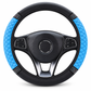 Sparkling Rhinestone Car Steering Wheel Cover Elastic Leather Wheel Protector with Crystals for Auto Interior