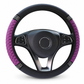 Sparkling Rhinestone Car Steering Wheel Cover Elastic Leather Wheel Protector with Crystals for Auto Interior