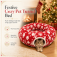 Christmas Series Donut Cat Tunnel Bed Removable and Washable Pet Cushion Bed Play Mat for Cats