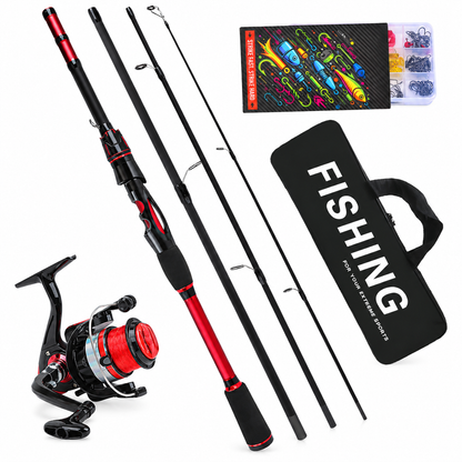 4-Piece Fiberglass Sea Fishing Rod Long Distance Casting Lure Rod