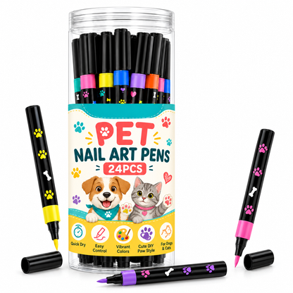 📢📢 50% OFF🐾  24 Colors Bottled Pet Nail Art Pens – Quick Drying, Water-based, Easy Painting ✨