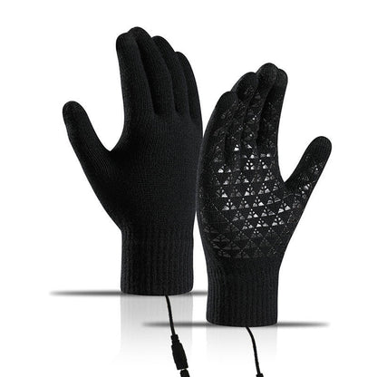 USB Heated Touchscreen Knit Gloves