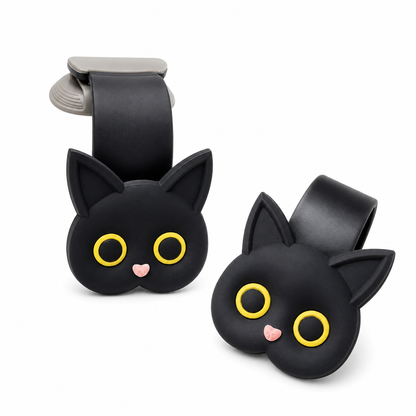 Universal Cartoon Cat Car Seat Headrest Hook Backseat Organizer Hanger for Vehicle Storage