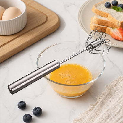 Whisk Faster Instantly! Semi-Automatic Stainless Steel Rotary Whisk