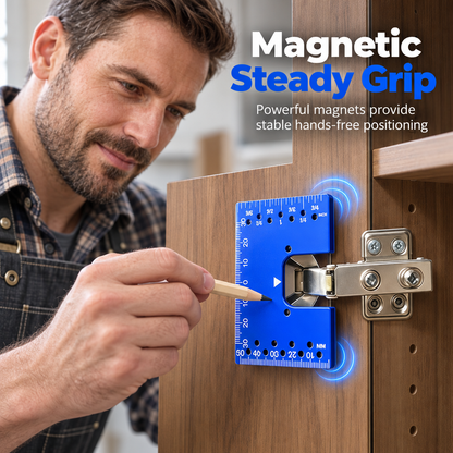 🪚 LIMITED-TIME 50% OFF! 🧲 Aluminum Alloy Hinge Jig – Accurate Positioning, Magnetic Hold, Fast Setup ✅