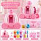 Pink Kids Makeup Kit for Girls Childrens Cosmetics Toy Set with Makeup Box Birthday Gift for Little Princess