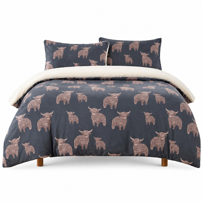 Cow Print 3-Piece Bedding Set with Soft Warm Fabric