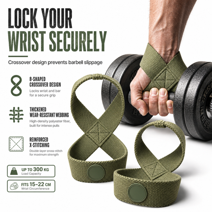 💪 Elite Figure-8 Lifting Straps – Secure, Powerful & Unstoppable