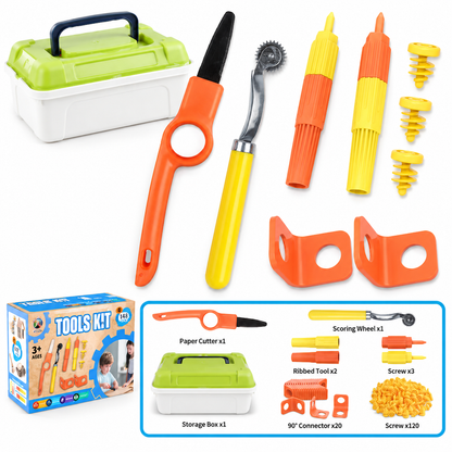 Kids DIY Cardboard Building Kit with Nuts and Bolts