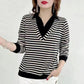 🔥Two pieces free shipping🔥2024 New V-neck faux two-piece loose plus size shirt for women