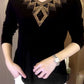 🔥Buy 2 get free shipping🔥【M-4XL】2024 High quality winter velvet long sleeve t-shirt with rhinestones, warm and fashionable